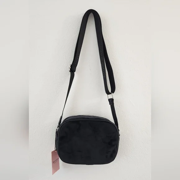 Juicy Couture Black "Let It Shine" Velvet Rhinestone Encrusted Crossbody Bag - Picture 7 of 17
